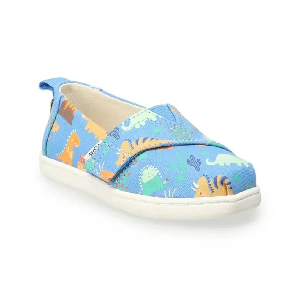 TOMS Dinoland Baby/Toddler Glow-In-The-Dark Alpargata Shoes in Size T6 Toddler
